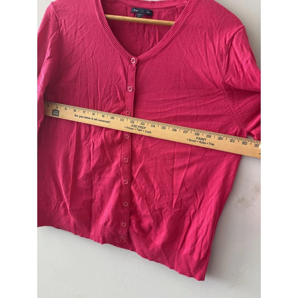 Gap Cardigan Sweater Womens XXL Pink Crewneck Button Front Long Sleeve Knit